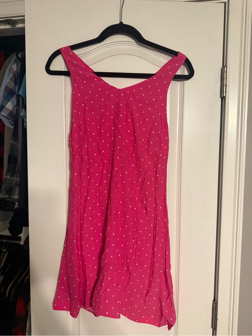 LOFT Hot Pink Polka Dot Sundress